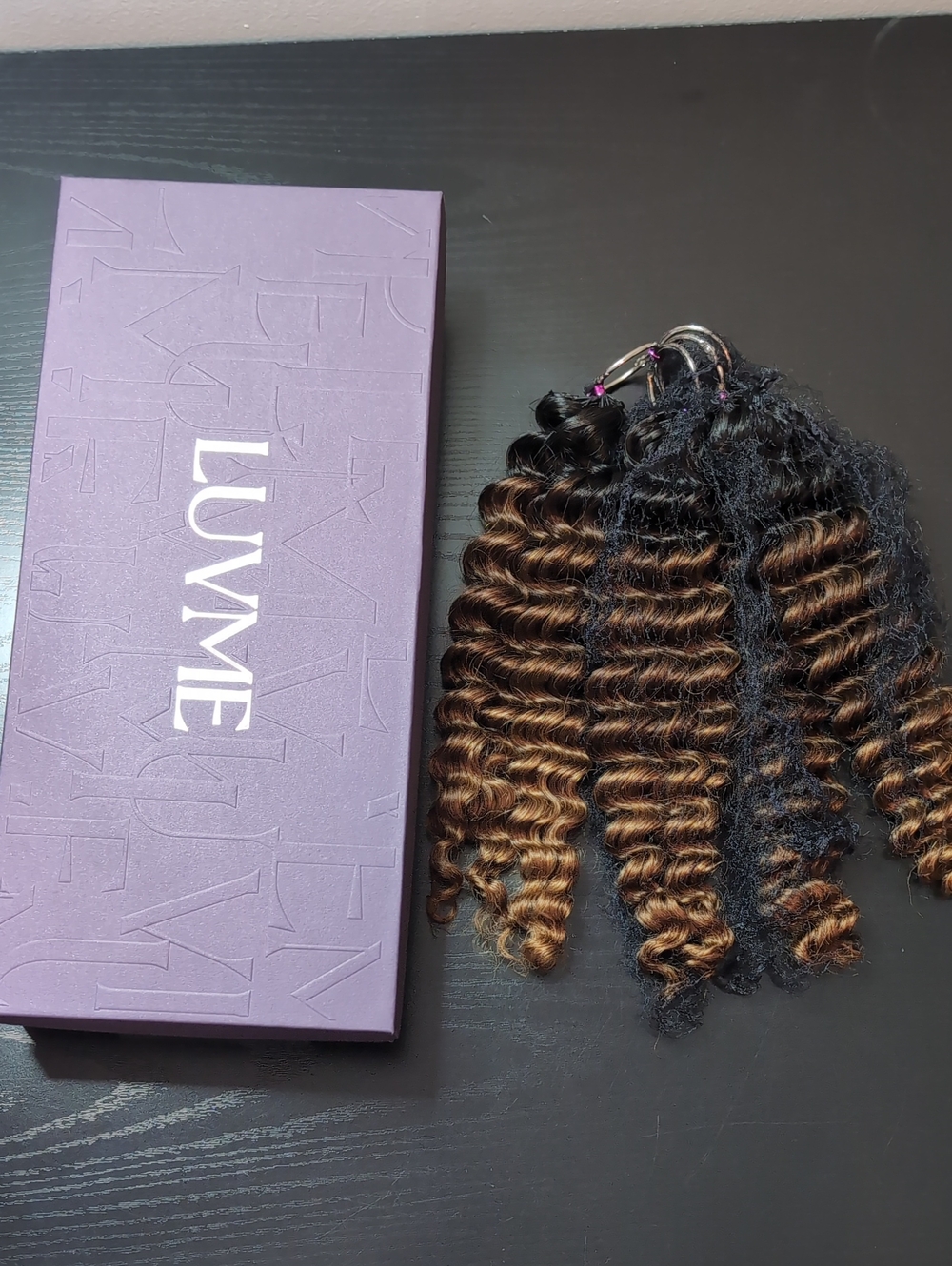 16 Inch 195 G Deep Wave 1B Brown Balayage Human Feather Crochet Hair 160 Strands